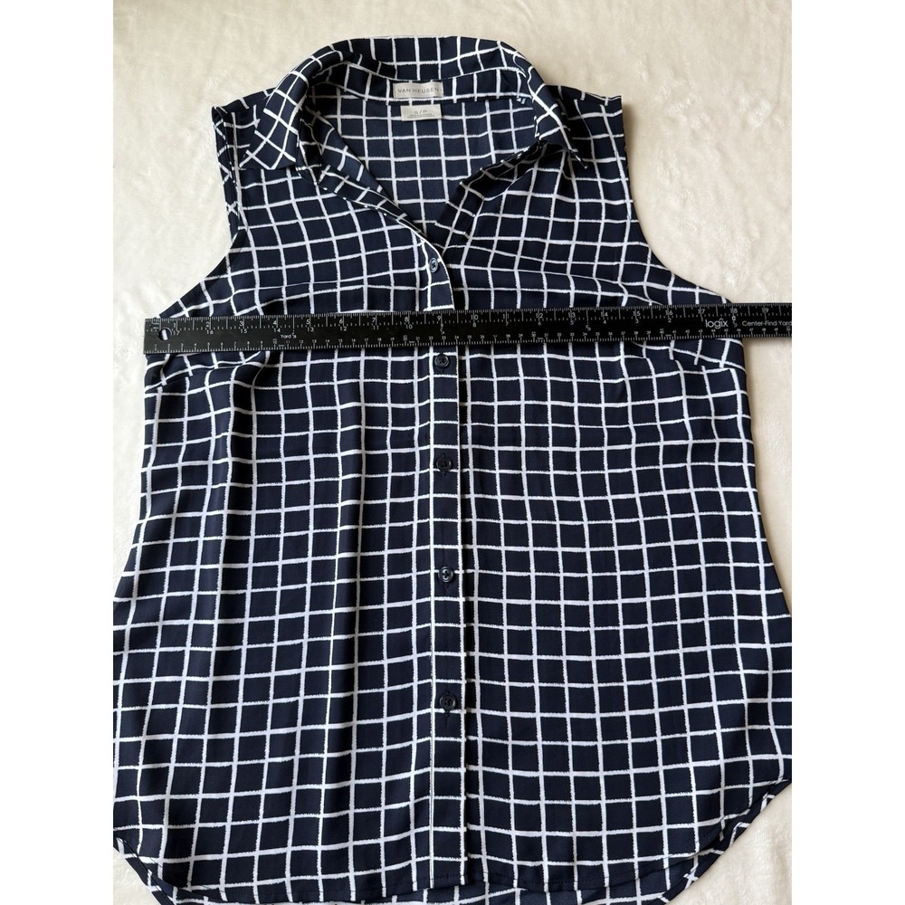 Van Heusen women's sleeveless classic Pattern Light Weight button up size Small - Picture 5 of 7